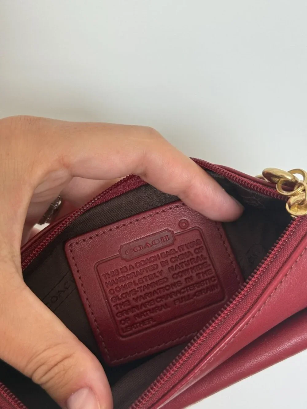 Vintage Coach Red Turnlock Legacy Wristlet Wallet